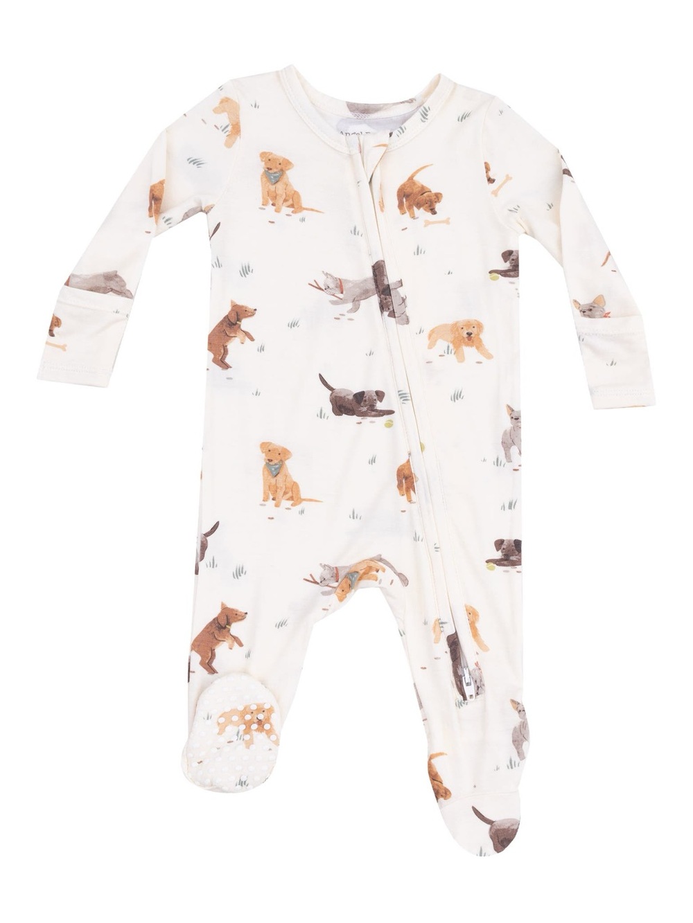Angel Dear 2-Way Zipper Footie in Watercolor Puppies